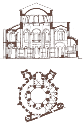 Храм Сан Витам. Разрез и план - www.Arhitekto.ru