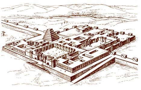 Дворец царя Саргона II в Дур-Шаррукине. Общий вид. Реконструкция. 711-707 гг. до н.э. - www.Arhitekto.ru