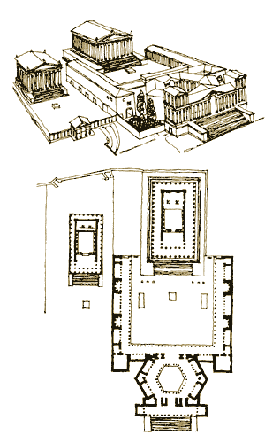 Храмовый комплекс в Баальбеке. Перспектива и план - www.Arhitekto.ru