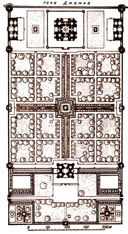 Мавзолей Тадж-Махал в Агре, план комплекса - www.Arhitekto.ru